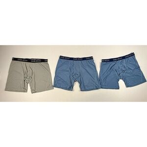 3 Pair David Archy Men Boxer Briefs Underwear No Wicking Gray Size Large L 13"